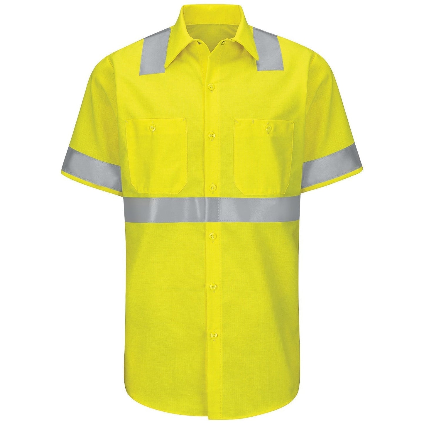 Fluorescent Yellow Green Shirt - Red Kap - Ripstop Fabric