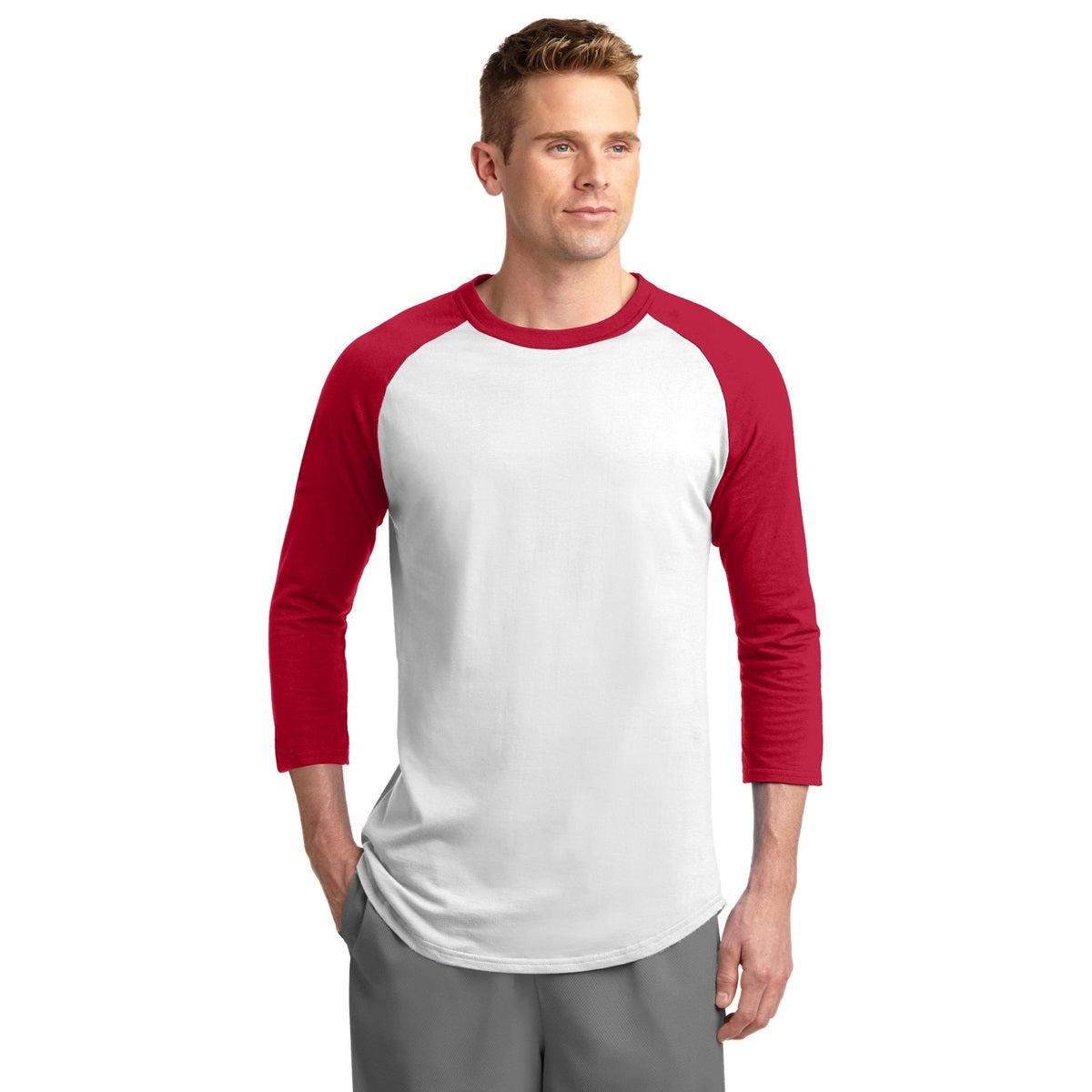 White/Deep Orange Jersey - Sport-Tek - Soft Cotton