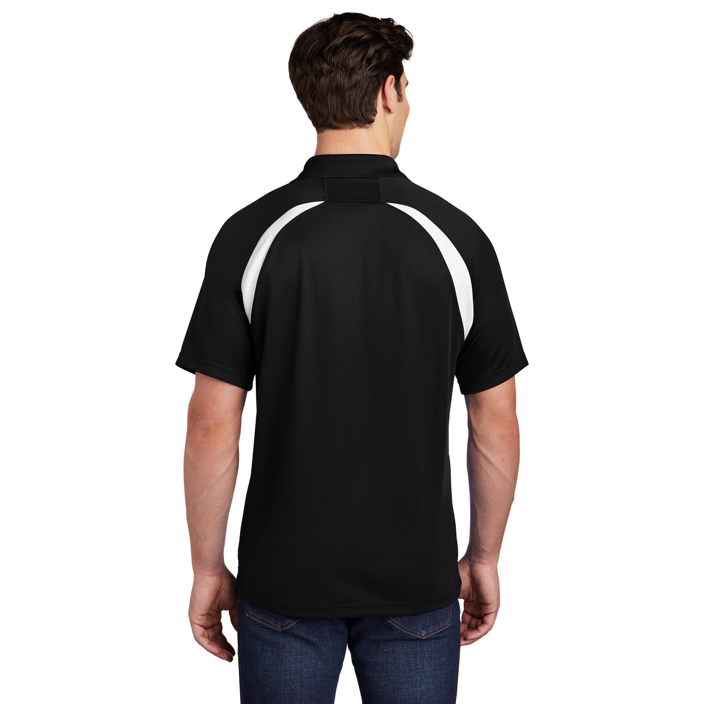 Black/White Polo Shirt - Sport-Tek - Colorblock Style