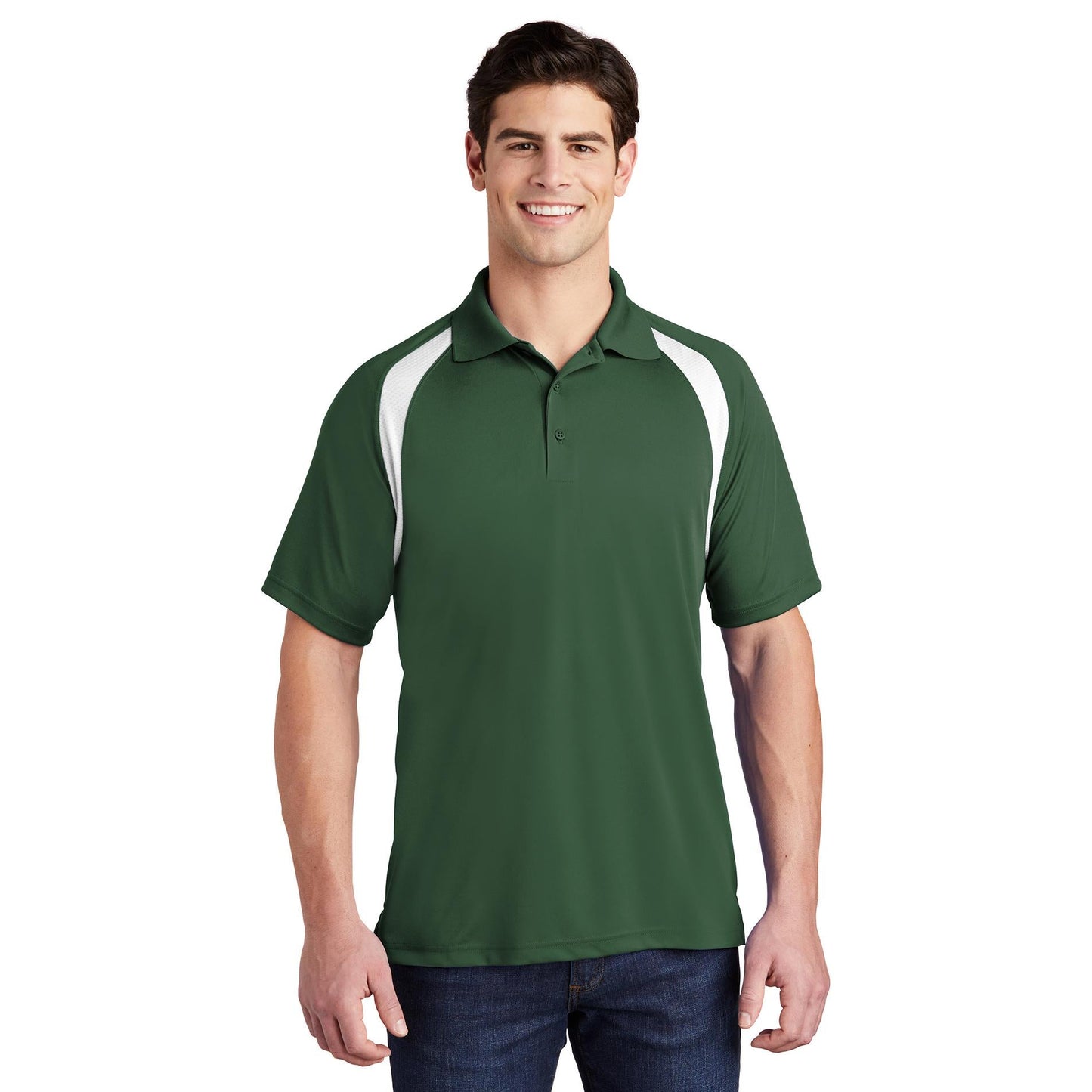 Black/White Polo Shirt - Sport-Tek - Colorblock Style