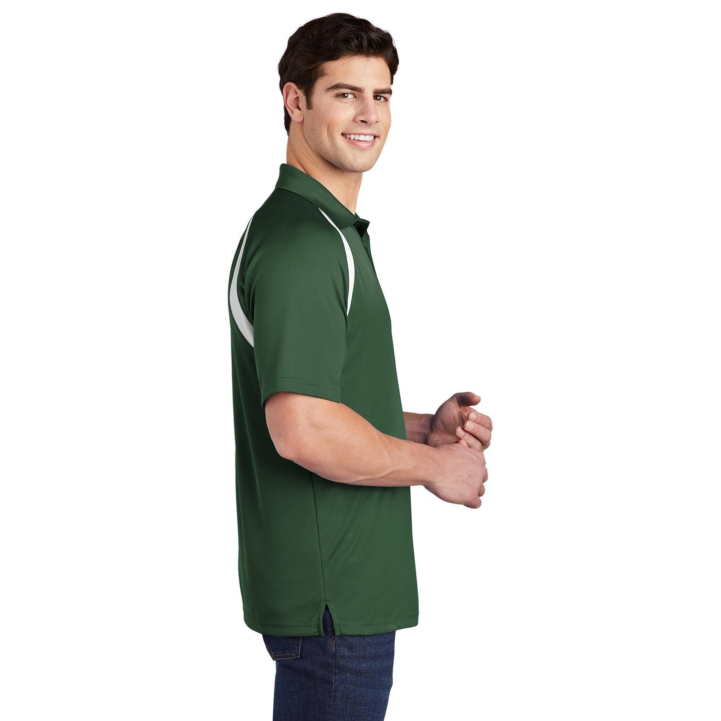 Black/White Polo Shirt - Sport-Tek - Colorblock Style