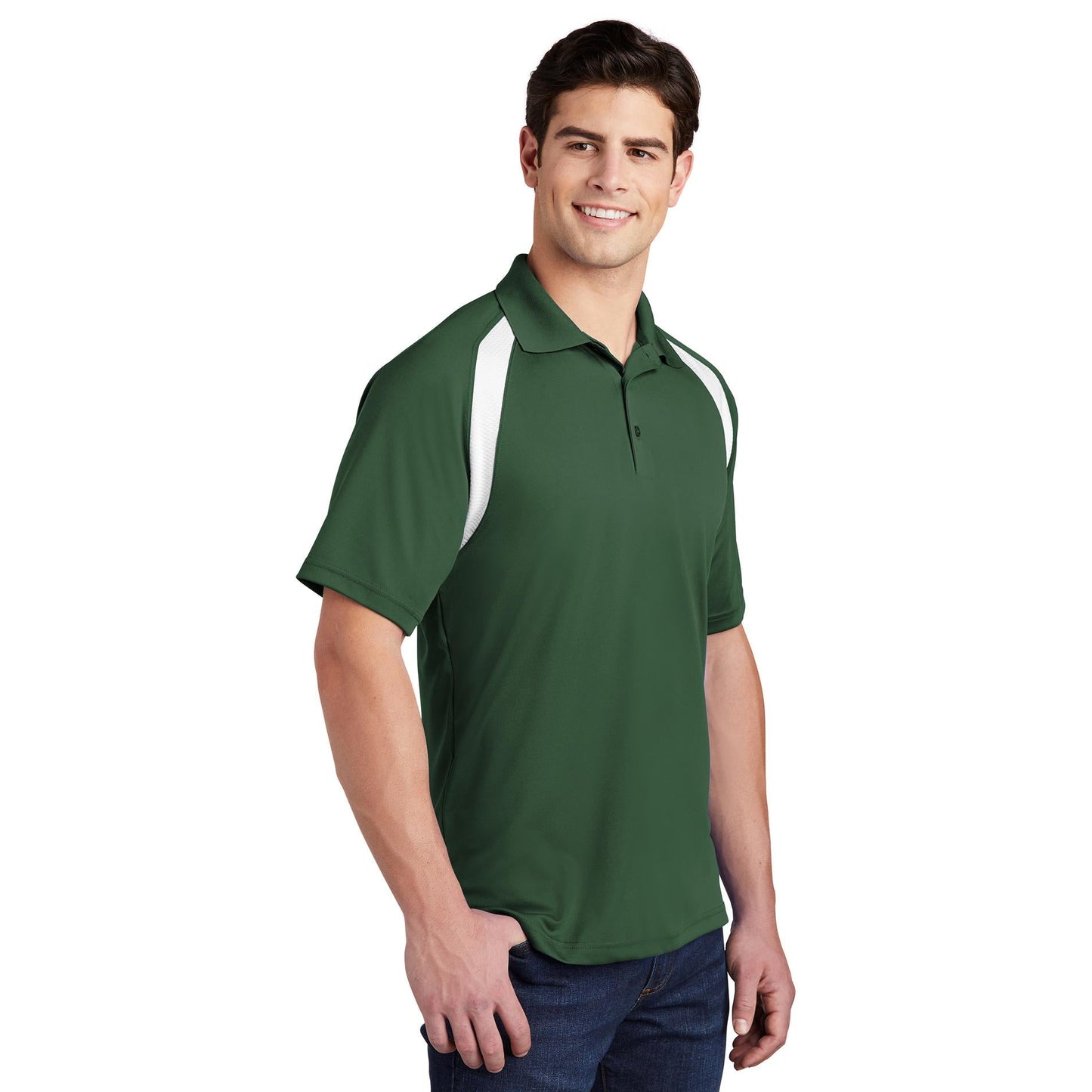 Black/White Polo Shirt - Sport-Tek - Colorblock Style