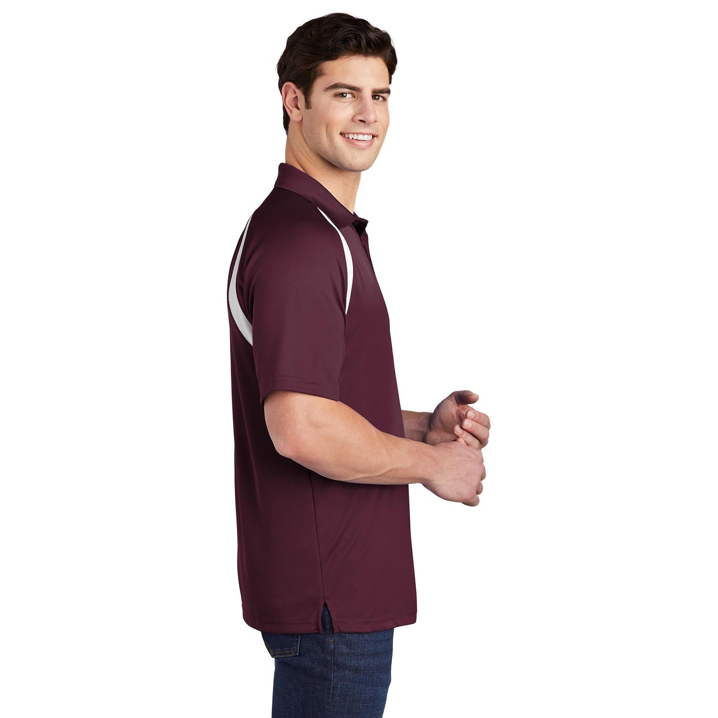 Black/White Polo Shirt - Sport-Tek - Colorblock Style