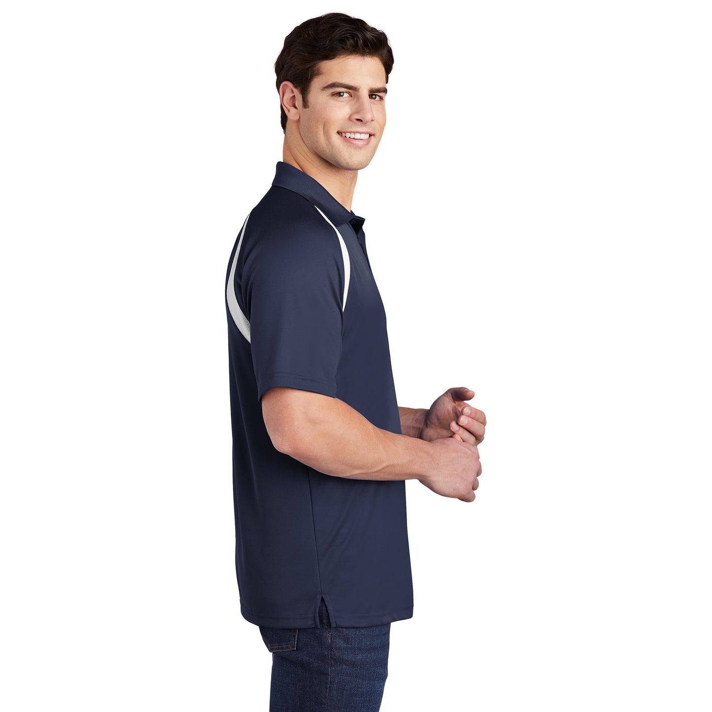 Black/White Polo Shirt - Sport-Tek - Colorblock Style