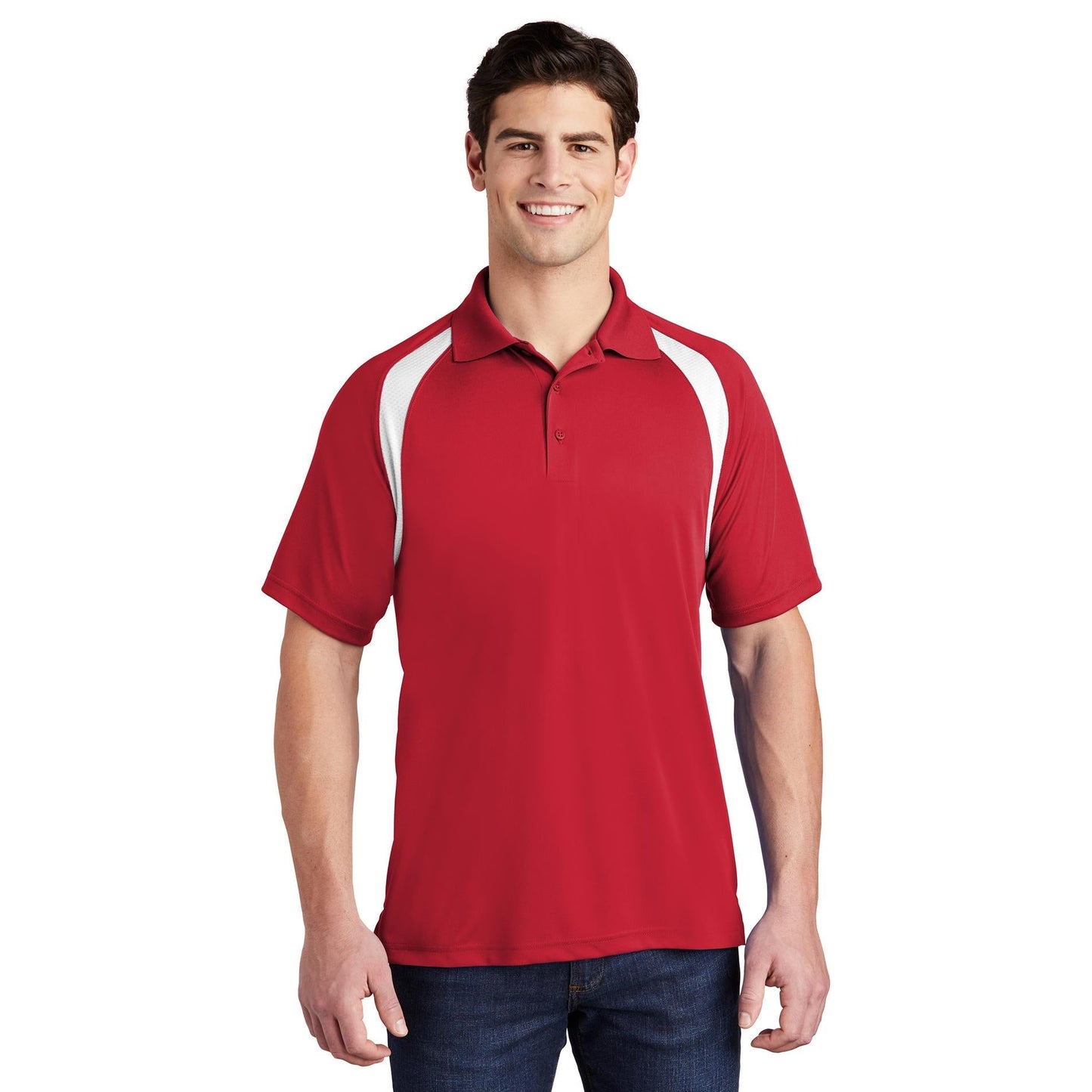 Black/White Polo Shirt - Sport-Tek - Colorblock Style