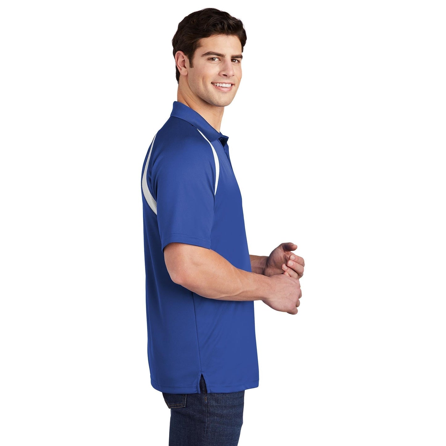 Black/White Polo Shirt - Sport-Tek - Colorblock Style