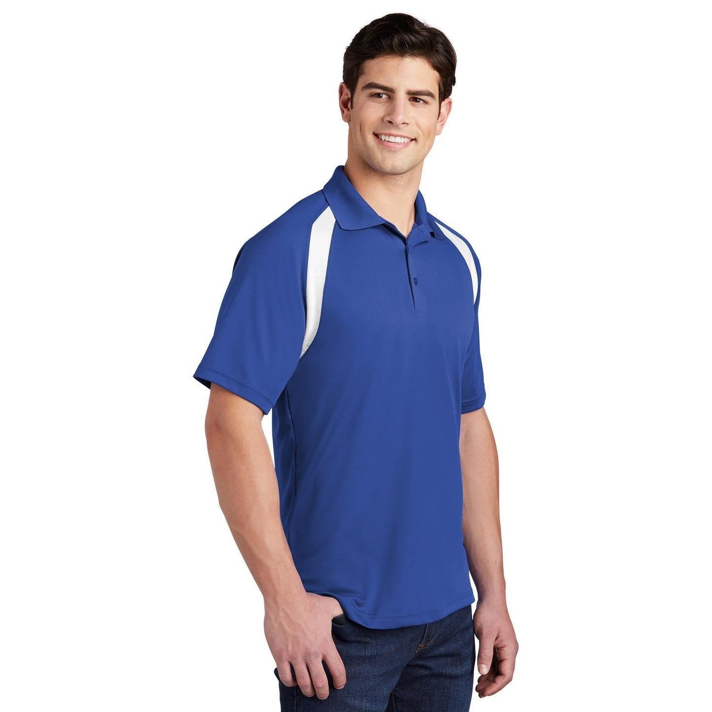 Black/White Polo Shirt - Sport-Tek - Colorblock Style