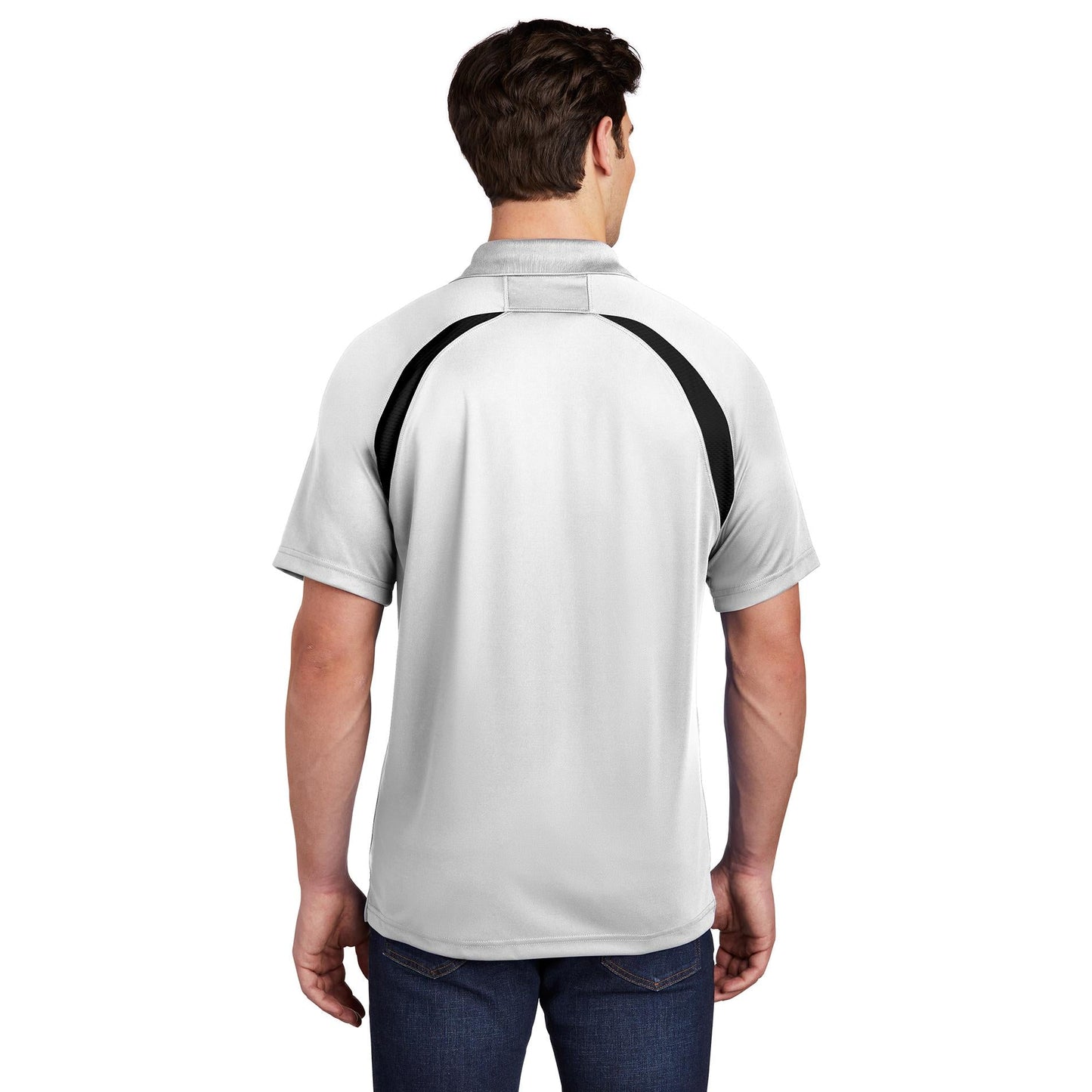 Black/White Polo Shirt - Sport-Tek - Colorblock Style