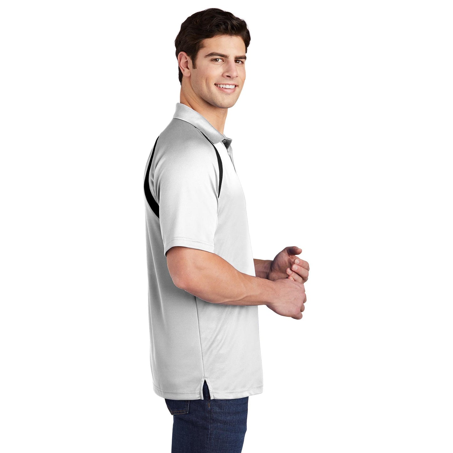 Black/White Polo Shirt - Sport-Tek - Colorblock Style
