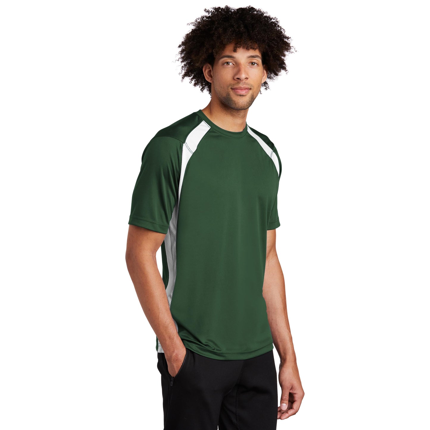 Black/White T-Shirts - Sport-Tek - Athletic Fit