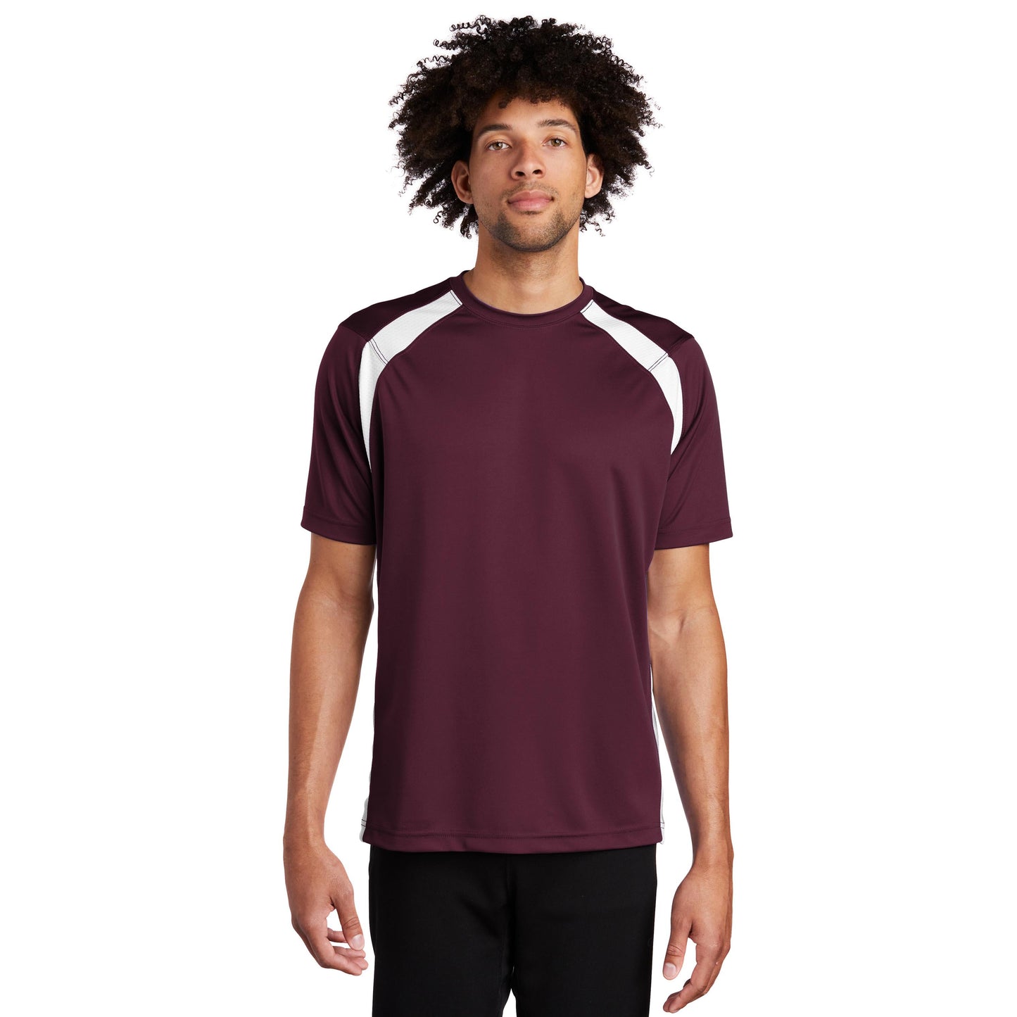 Black/White T-Shirts - Sport-Tek - Athletic Fit