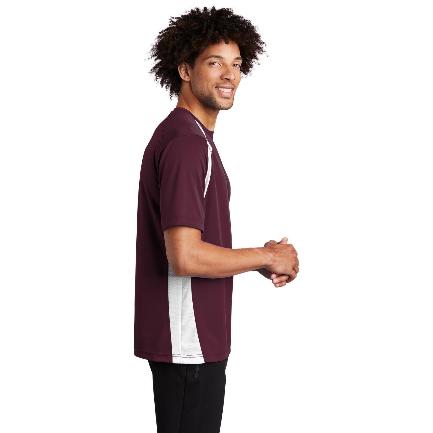 Black/White T-Shirts - Sport-Tek - Athletic Fit