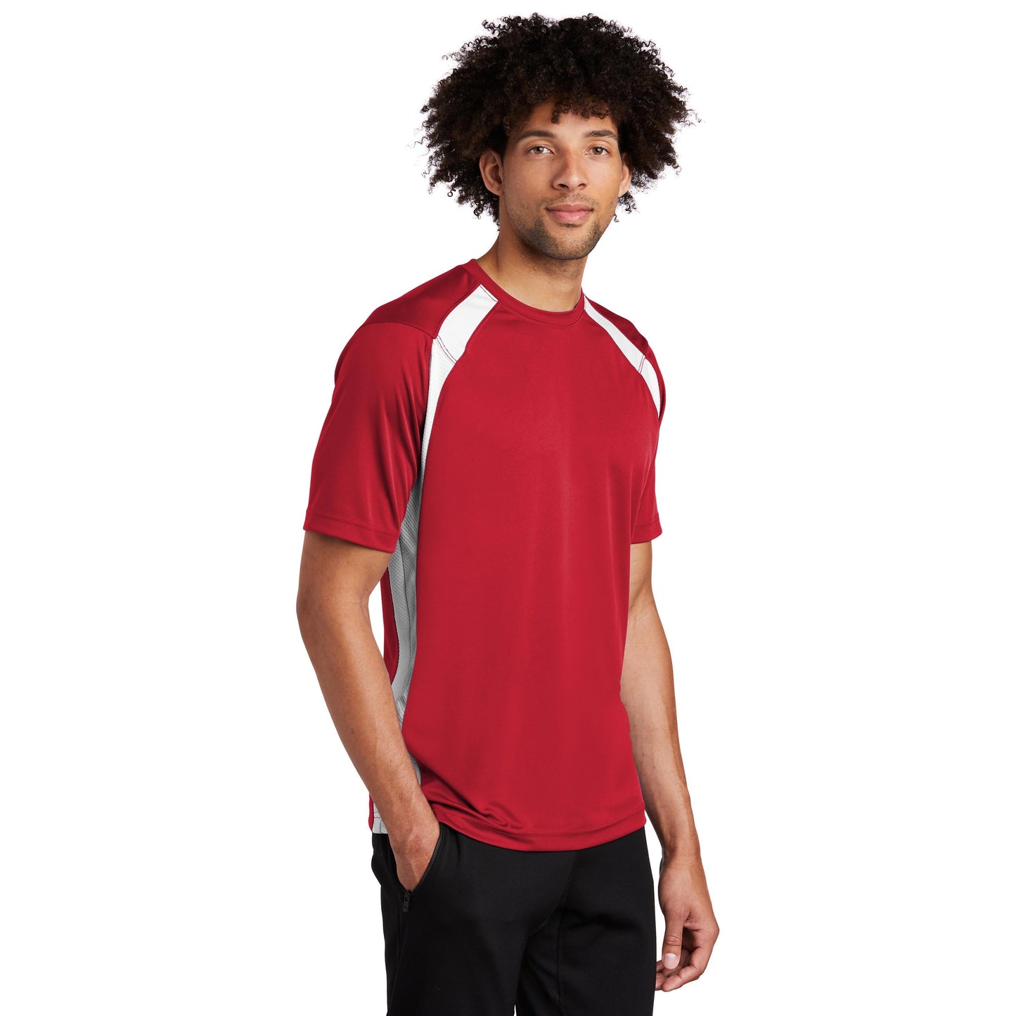 Black/White T-Shirts - Sport-Tek - Athletic Fit