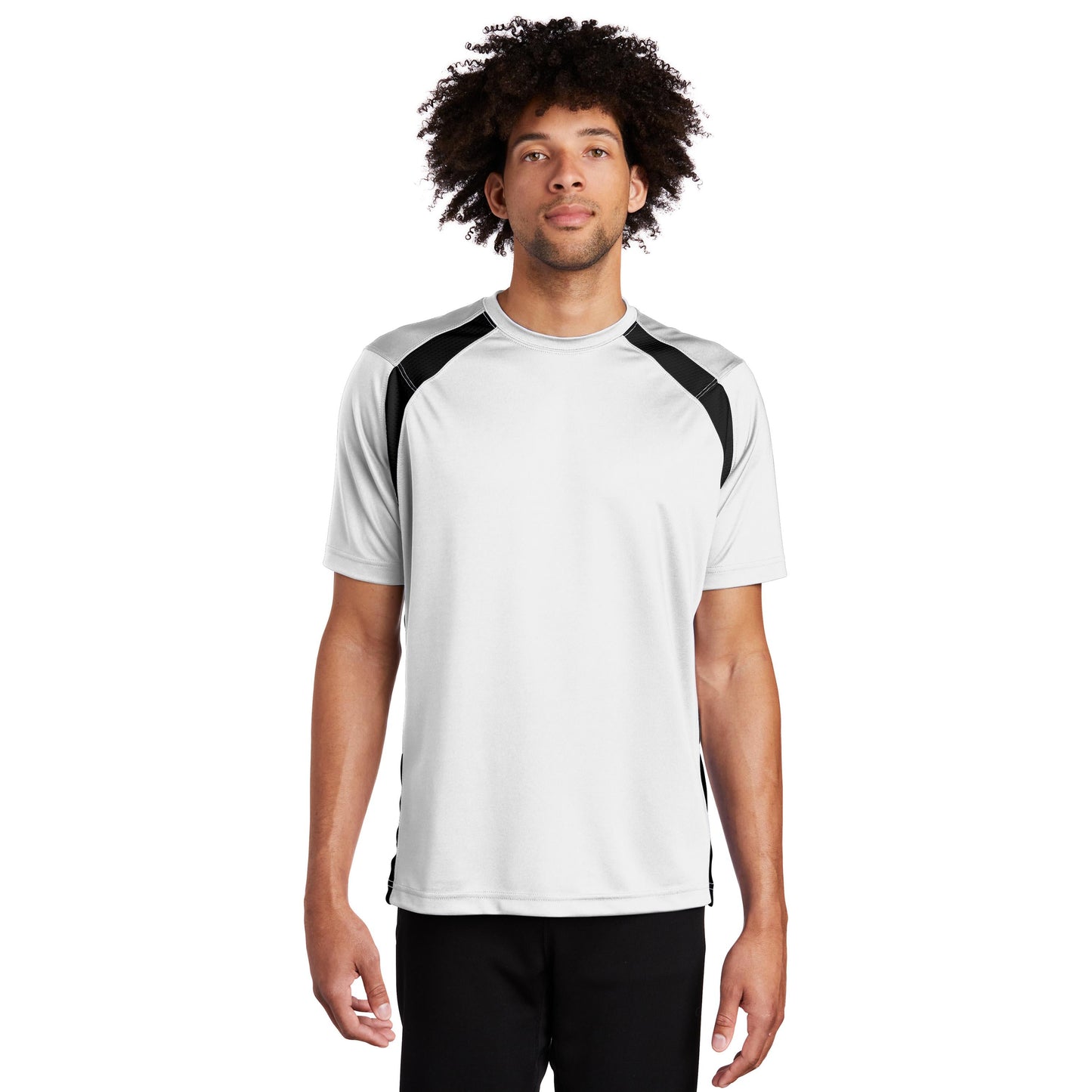 Black/White T-Shirts - Sport-Tek - Athletic Fit