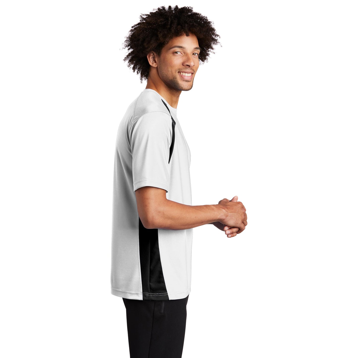 Black/White T-Shirts - Sport-Tek - Athletic Fit