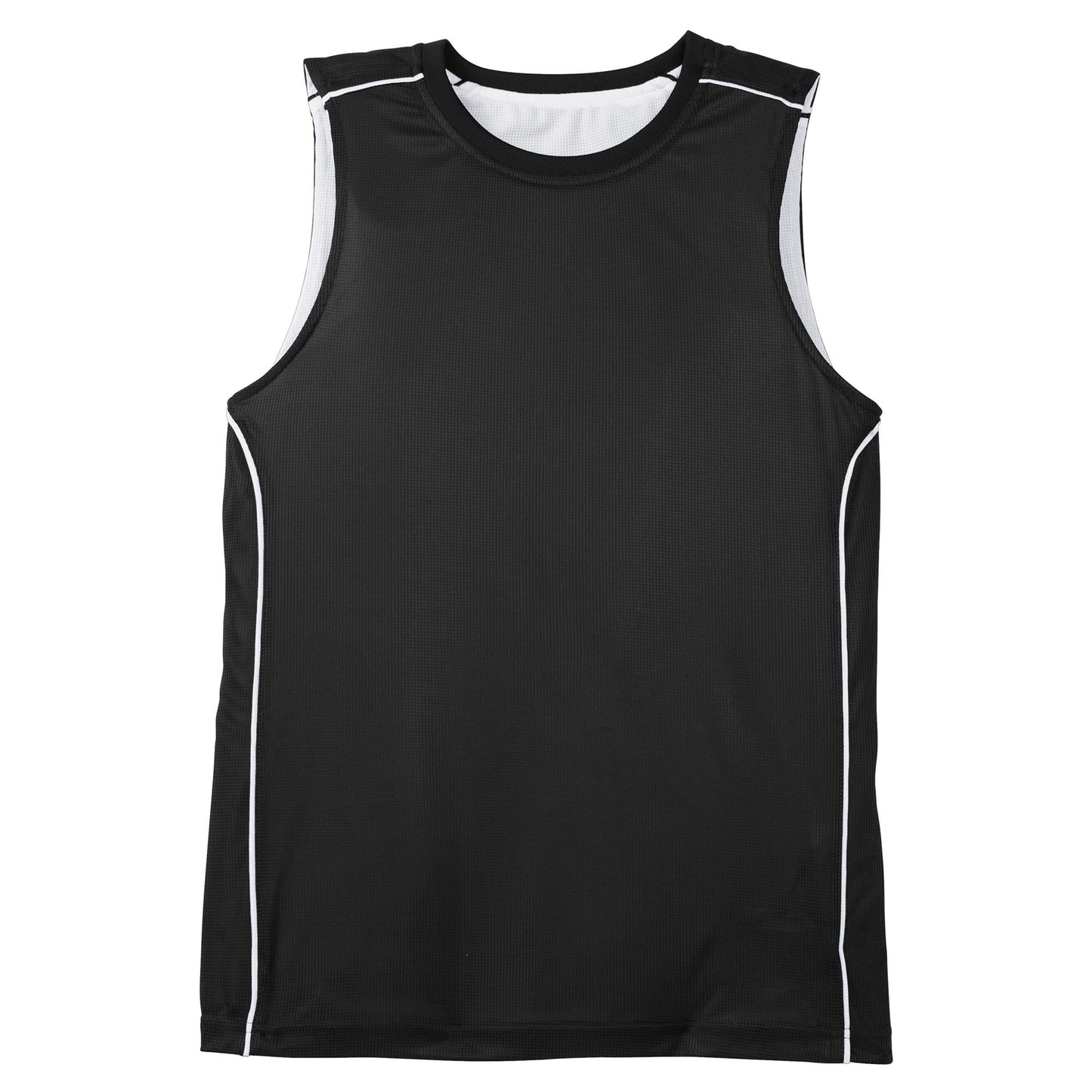 Black T-Shirts - Sport-Tek - Reversible Mesh Tee - Athletic Fit - Soft Fabric