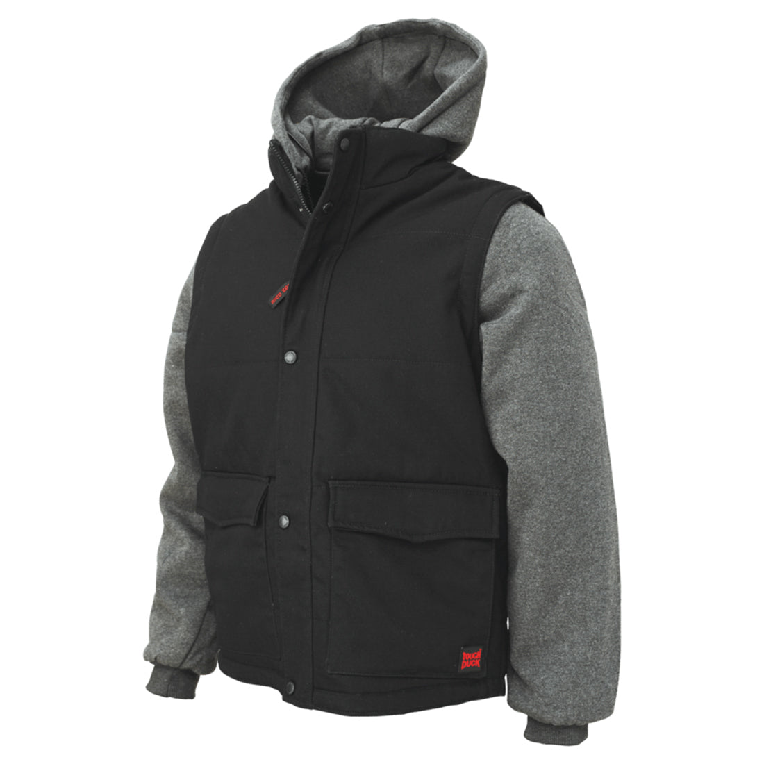 Black Jacket - Tough Duck - Versatile Zip-Off Design