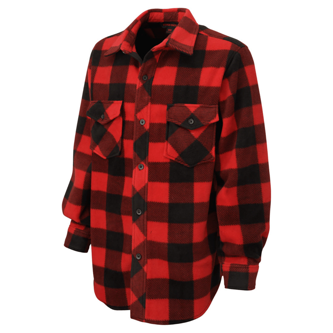 Green Check Button Up Shirt - Tough Duck - Classic Fleece