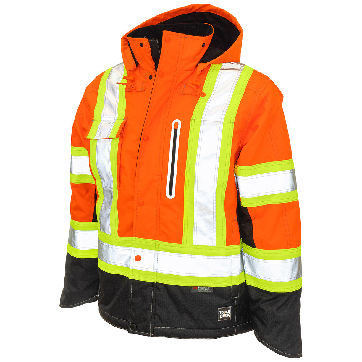 Black Safety Jacket - Tough Duck - Fleece Lined Comfort