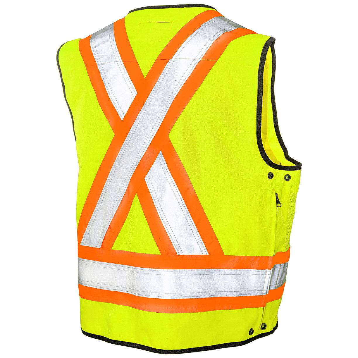 Black Safety Vest - Tough Duck - Reflective Poly Twill