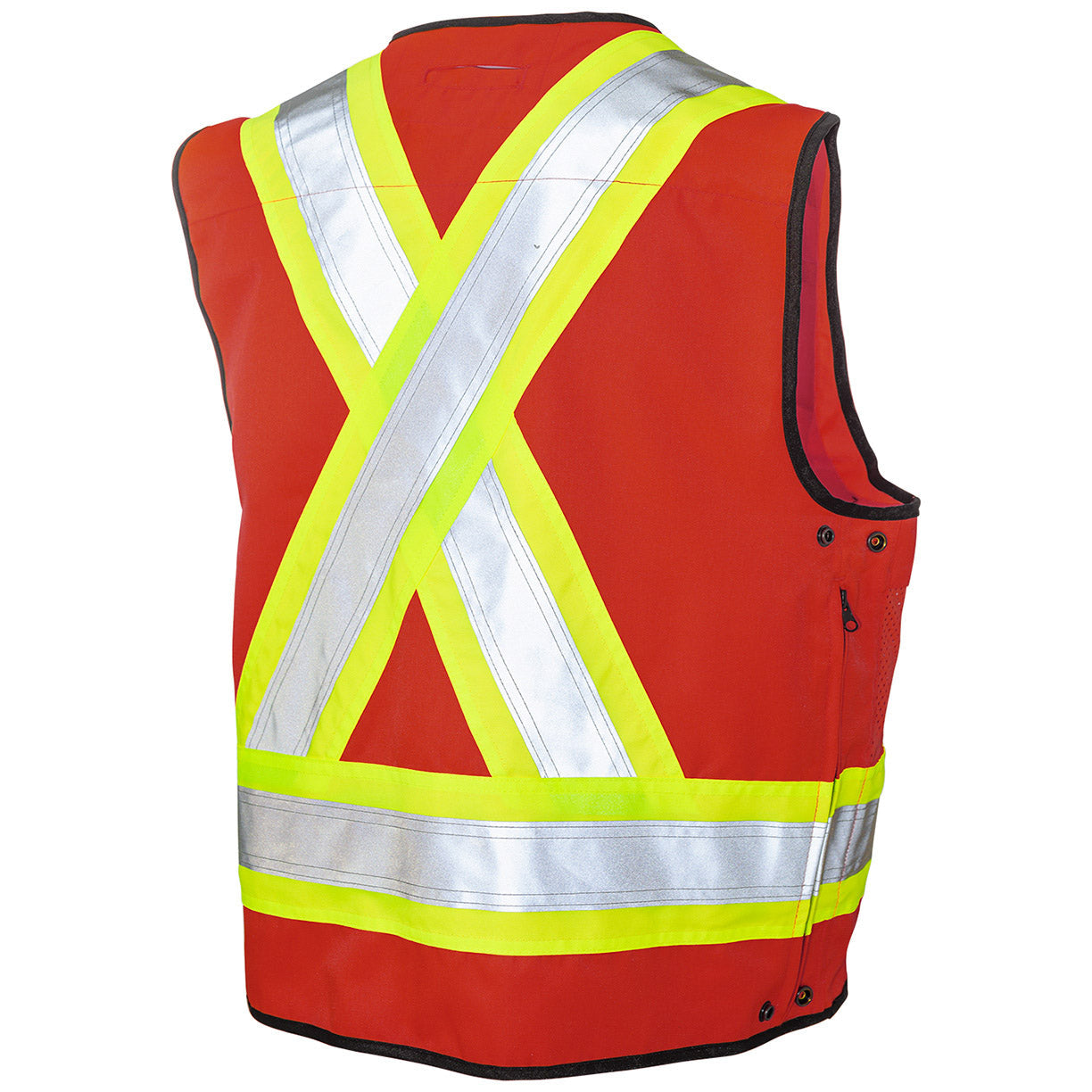 Black Safety Vest - Tough Duck - Reflective Poly Twill