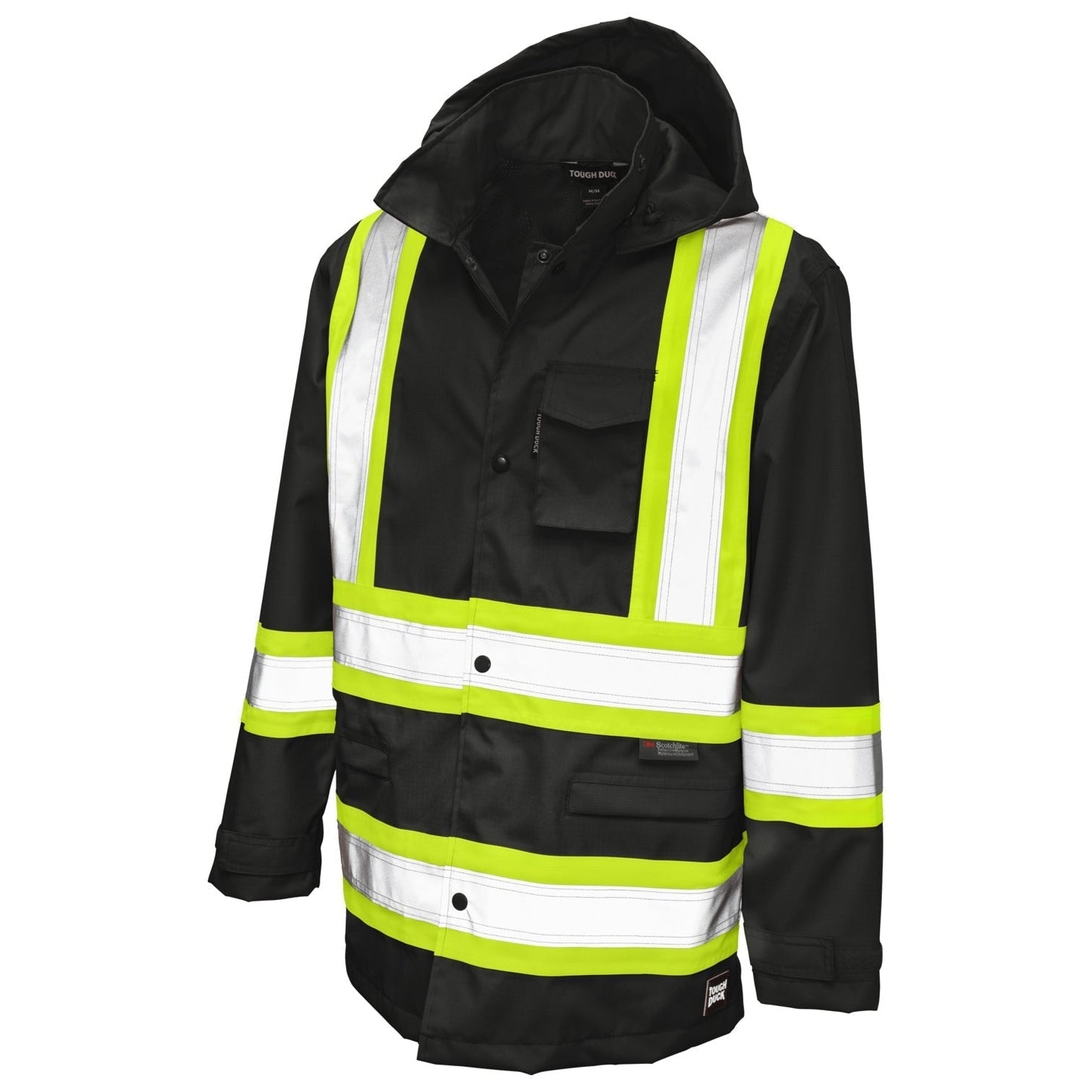 Black Rain Jacket - Tough Duck - Durable Waterproof Design