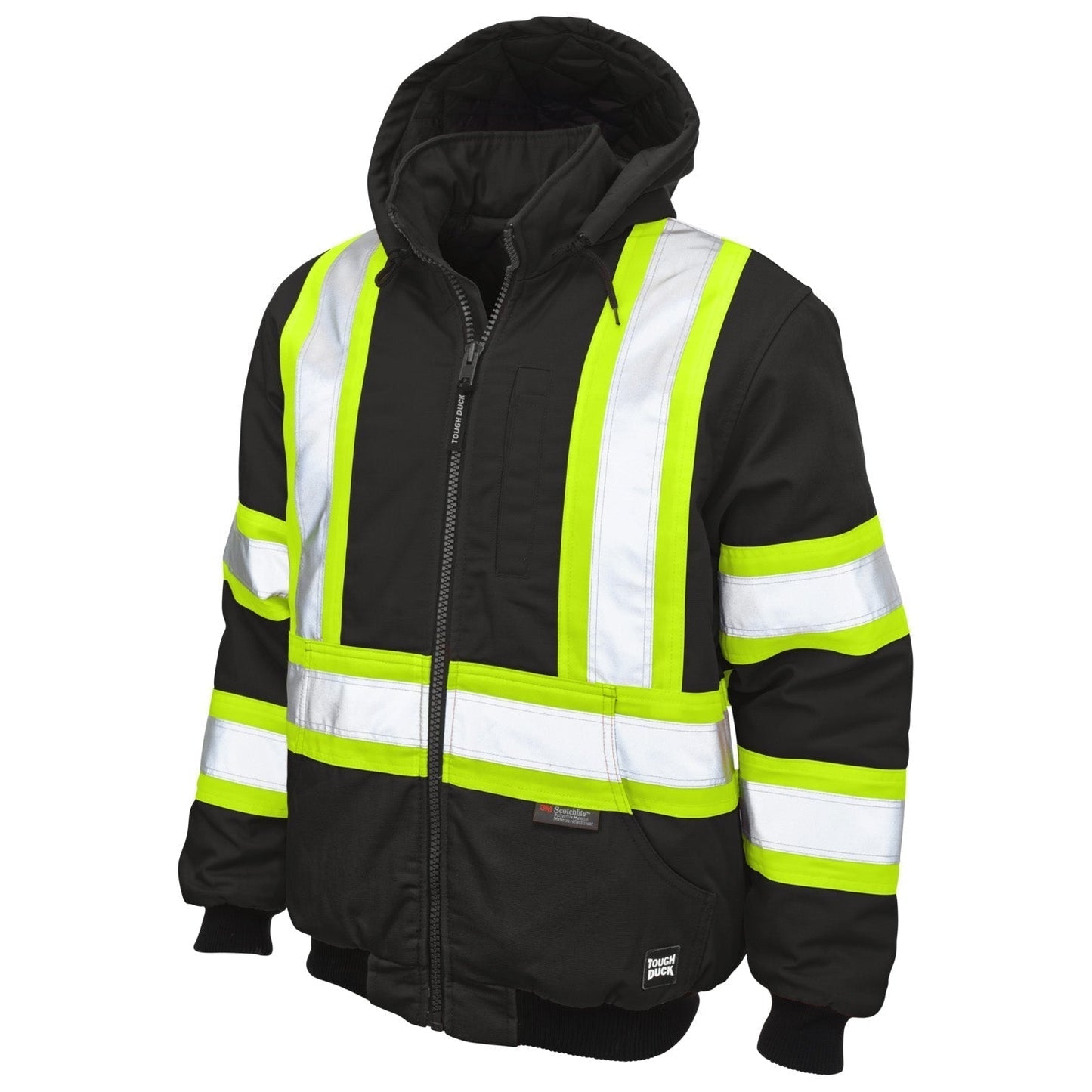 Black Safety Jacket - Tough Duck - Insulated Visibility