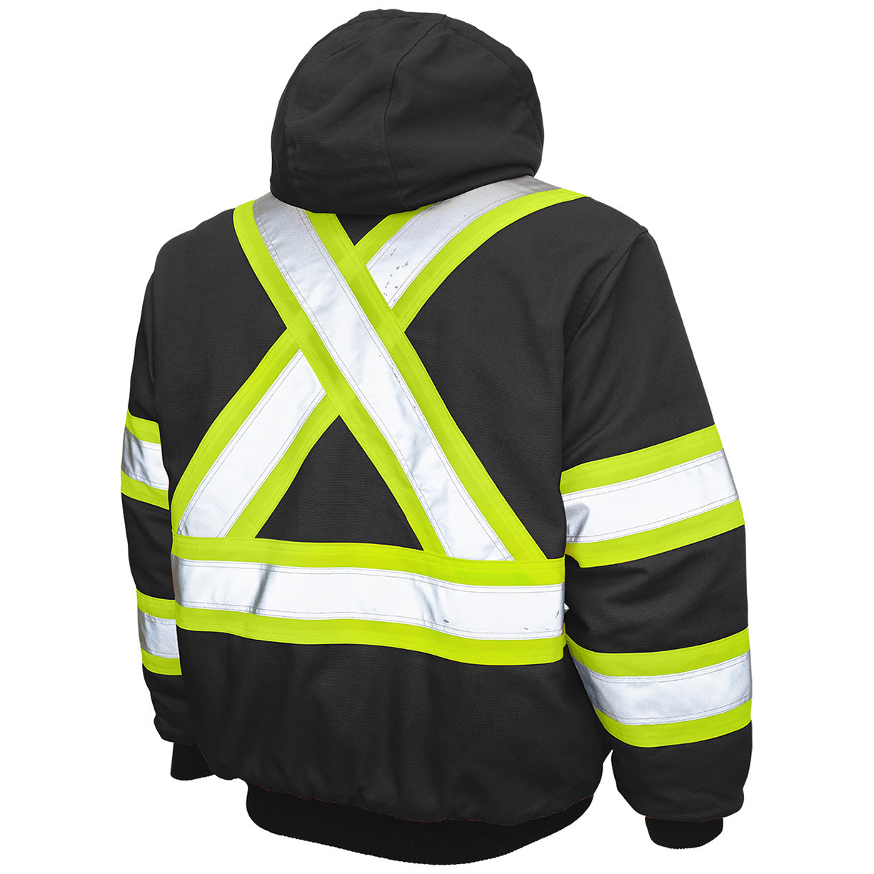 Black Safety Jacket - Tough Duck - Insulated Visibility