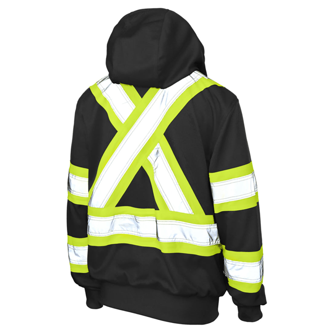 Black Safety Fleece Hoodie - Tough Duck - Reflective Material