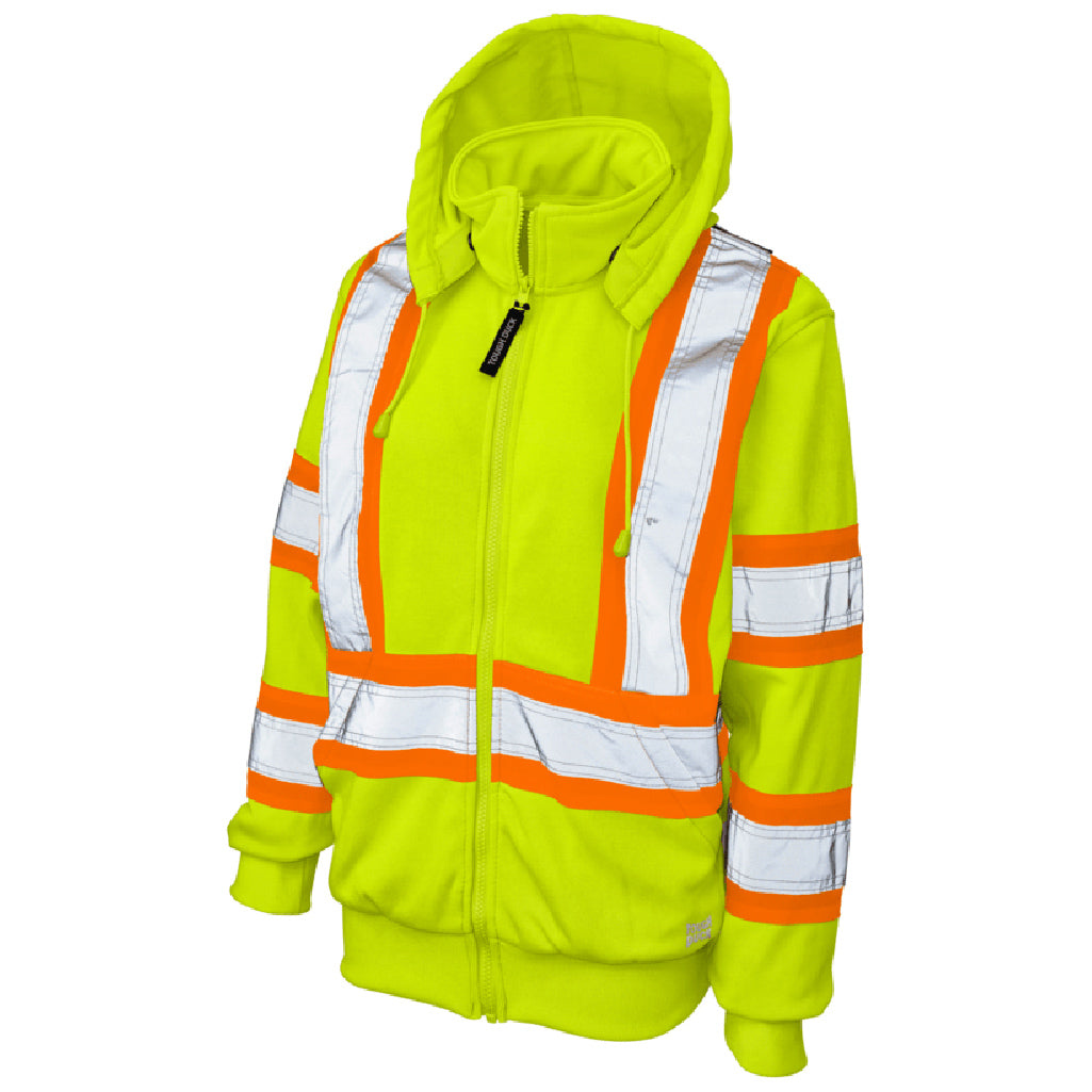 Black Safety Fleece Hoodie - Tough Duck - Reflective Material