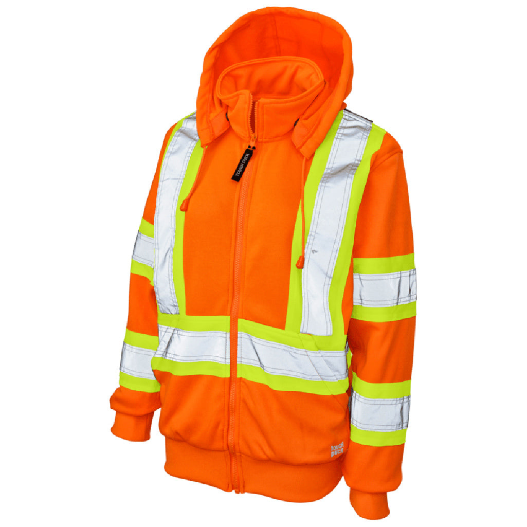 Black Safety Fleece Hoodie - Tough Duck - Reflective Material