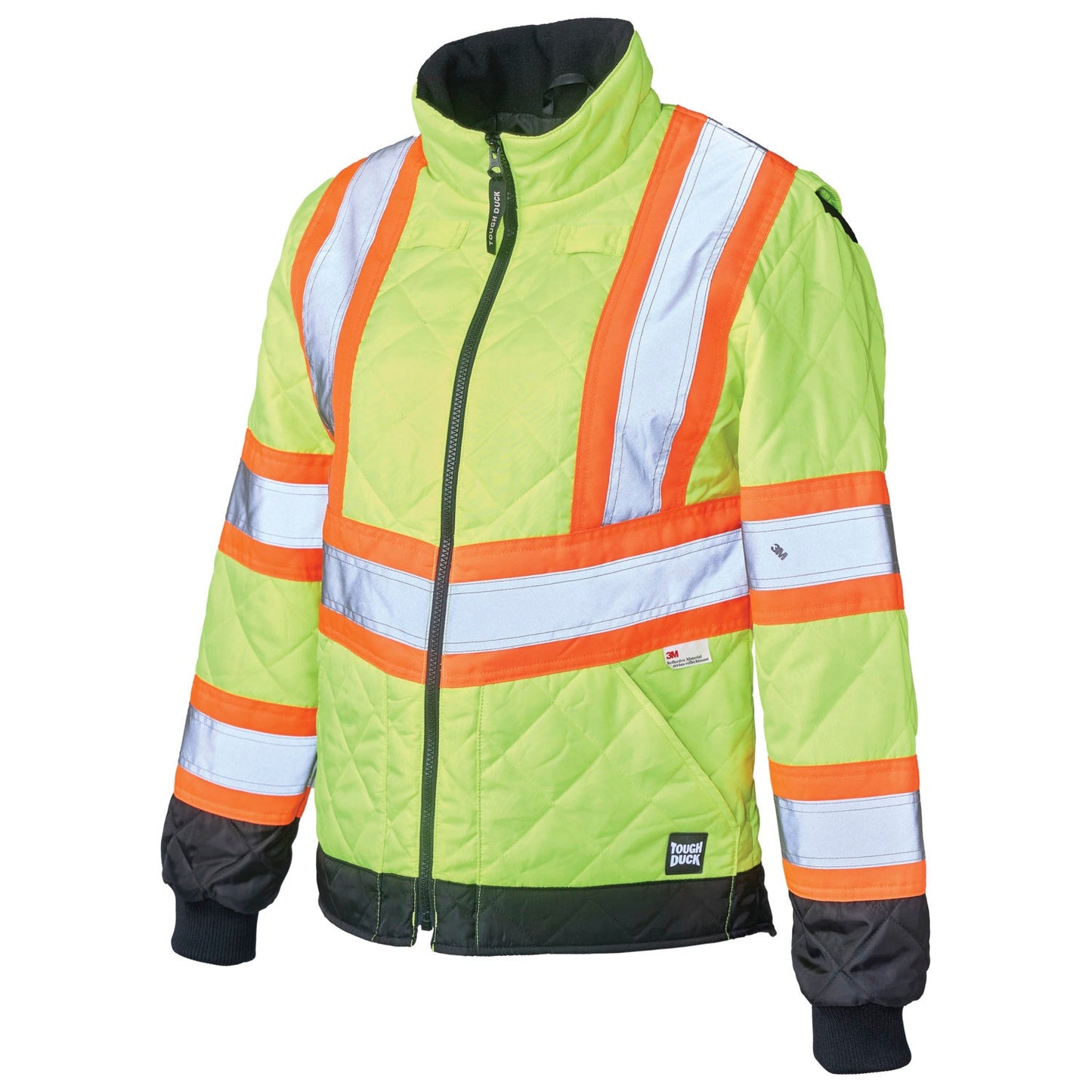 Black Safety Jacket - Tough Duck - Quilted Insulation