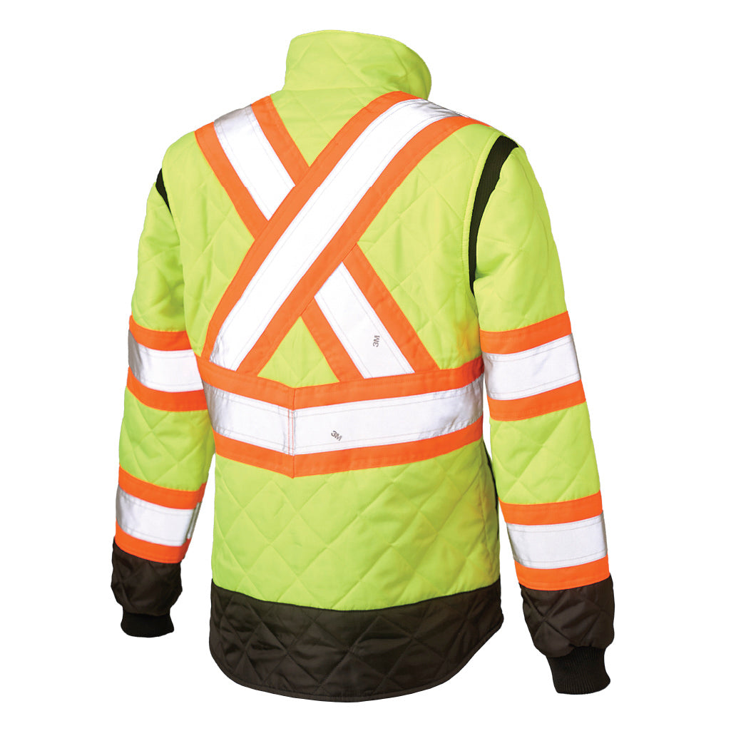 Black Safety Jacket - Tough Duck - Quilted Insulation