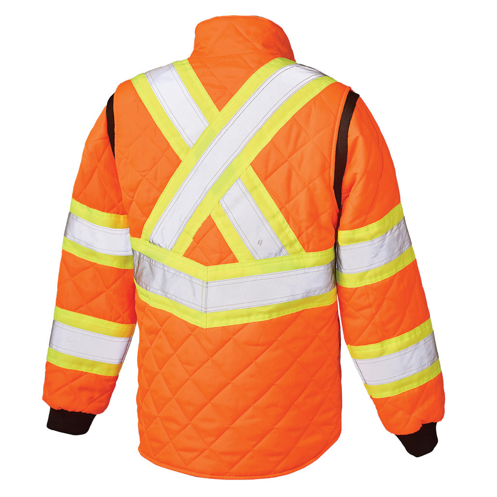 Black Safety Jacket - Tough Duck - Quilted Insulation