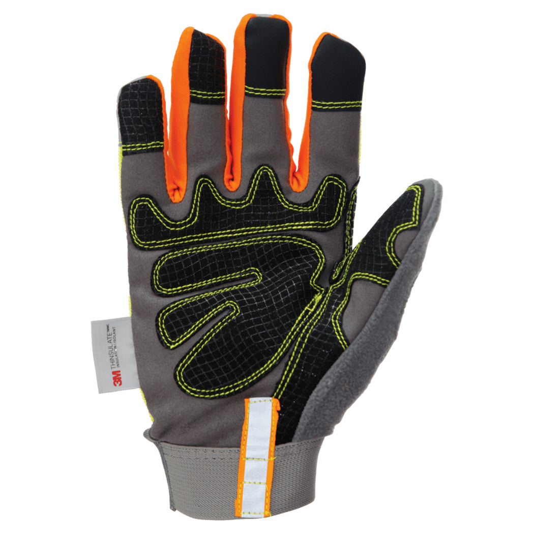 Yellow/Lime String Knit Gloves - Tough Duck - Hi-Vis Safety