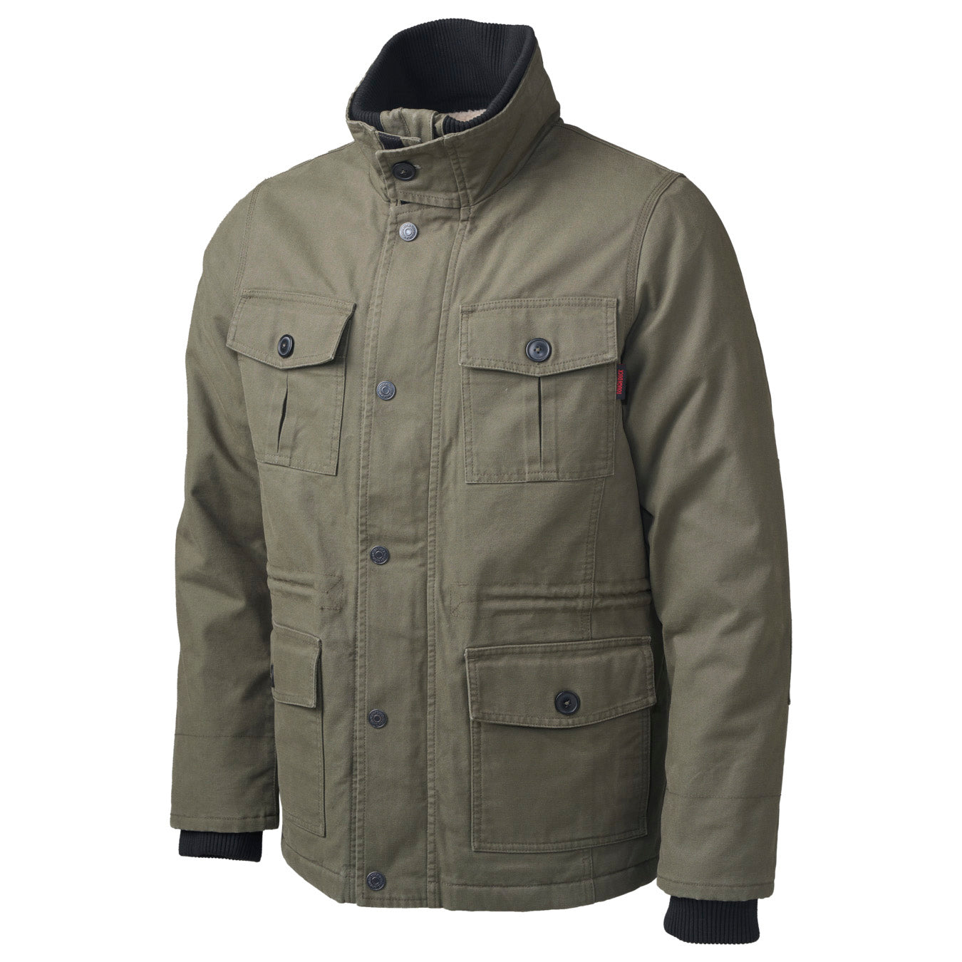 Olive Jacket - Tough Duck - Durable Sherpa-Lined