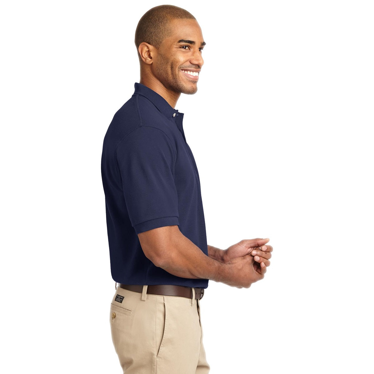 Black Polo Shirt - Port Authority - Soft Knit Fabric