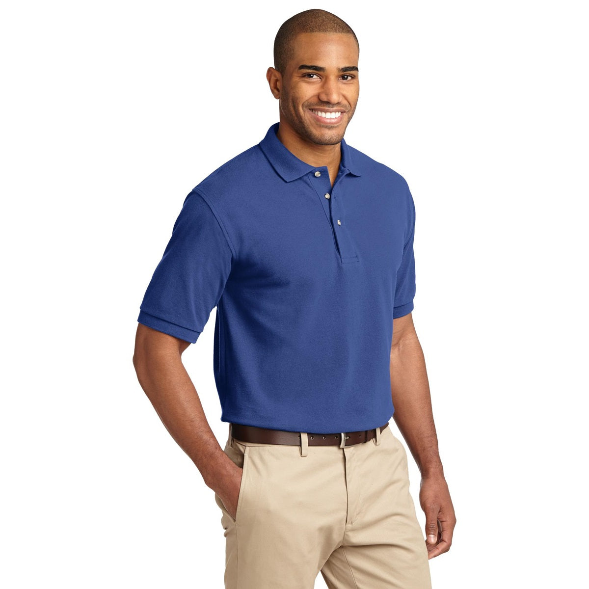 Black Polo Shirt - Port Authority - Soft Knit Fabric