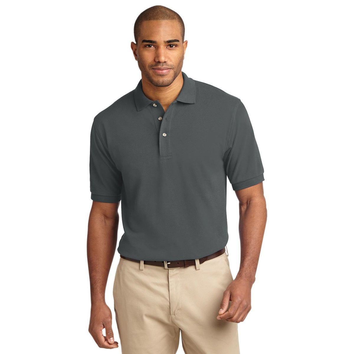 Black Polo Shirt - Port Authority - Soft Knit Fabric