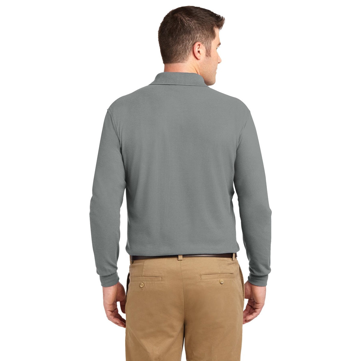 Black Polo Shirt - Port Authority - Long Sleeve Soft