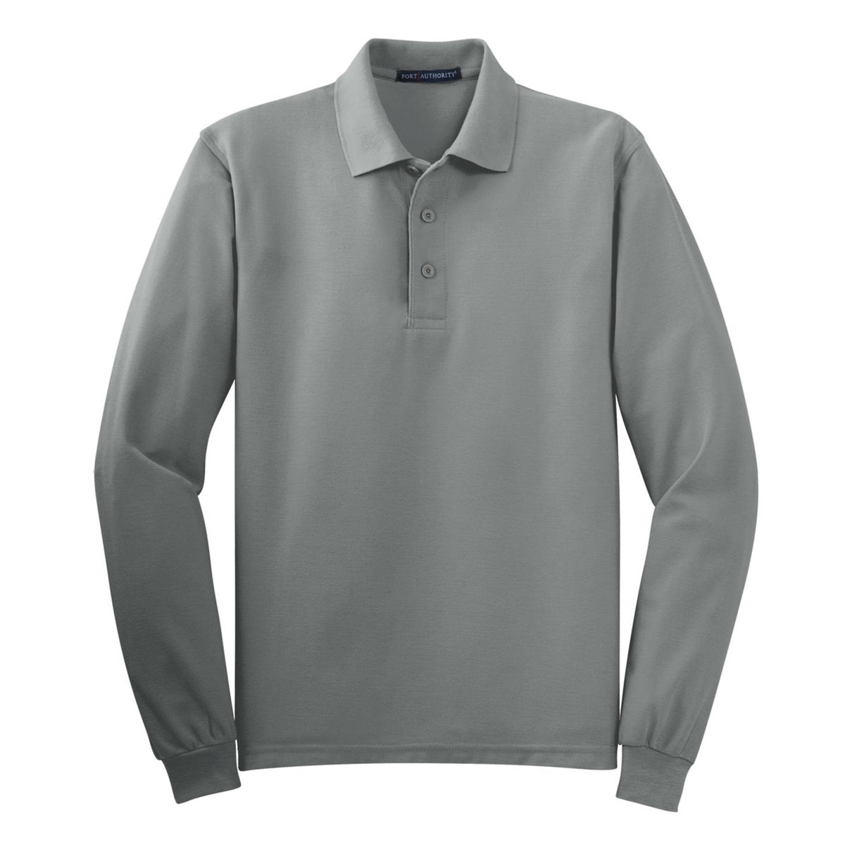 Black Polo Shirt - Port Authority - Long Sleeve Soft