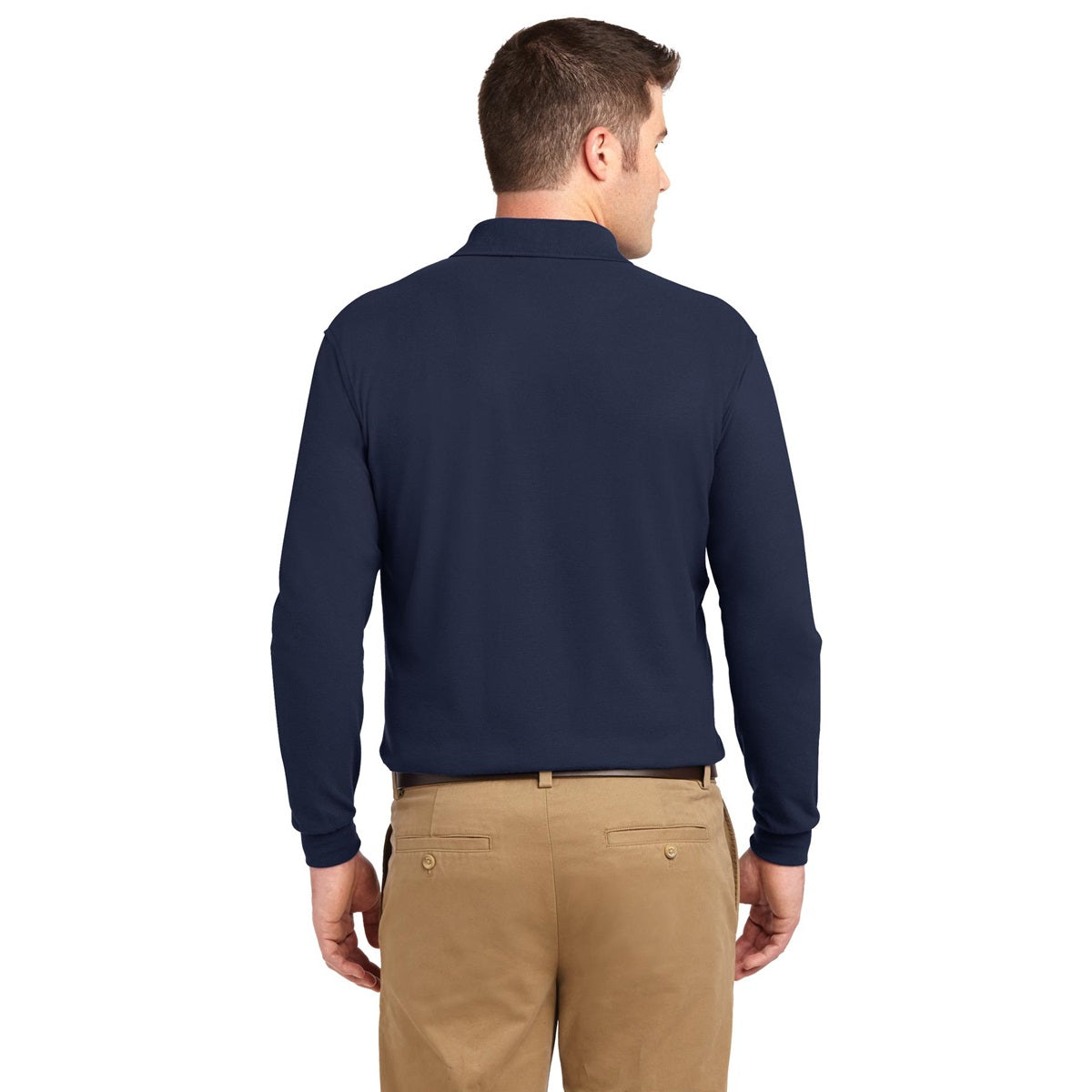 Black Polo Shirt - Port Authority - Long Sleeve Soft