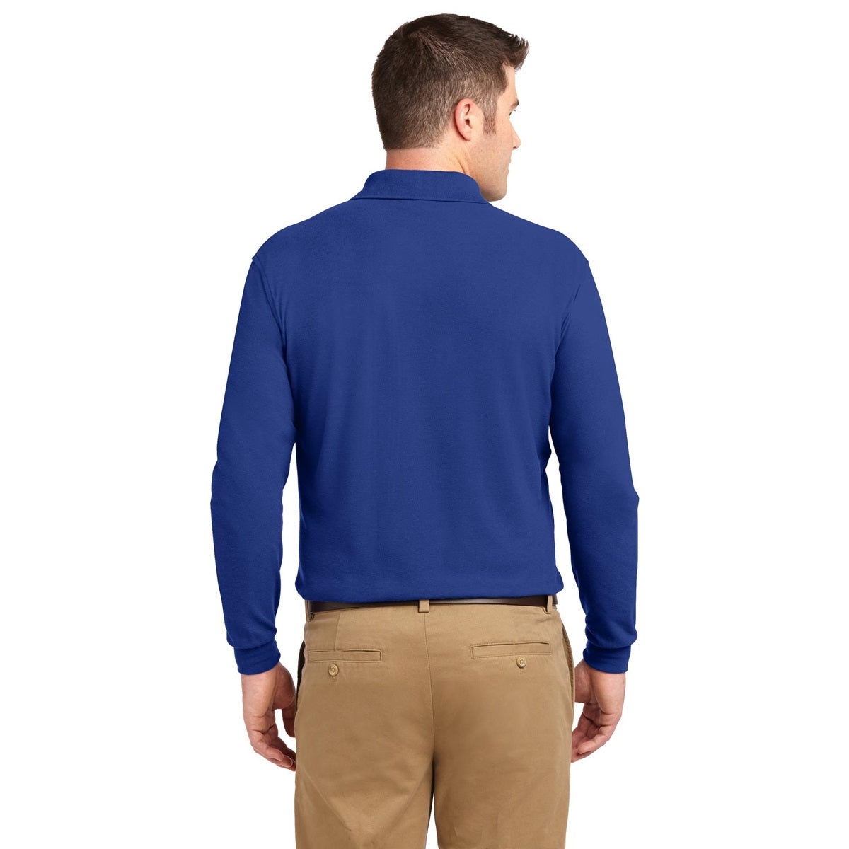 Black Polo Shirt - Port Authority - Long Sleeve Soft