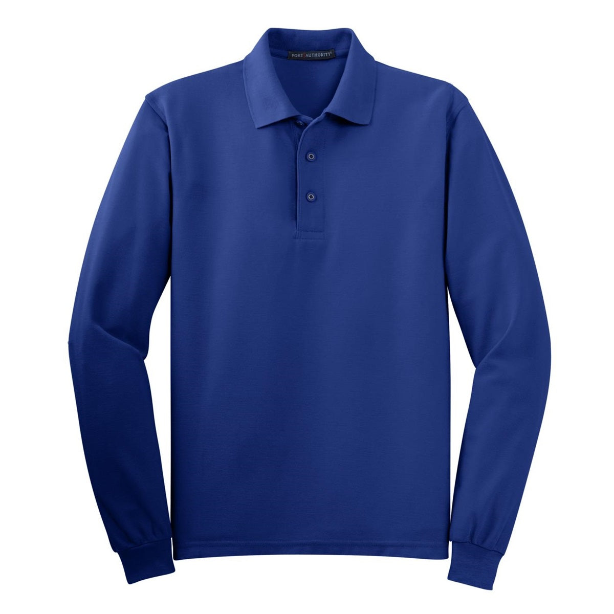 Black Polo Shirt - Port Authority - Long Sleeve Soft