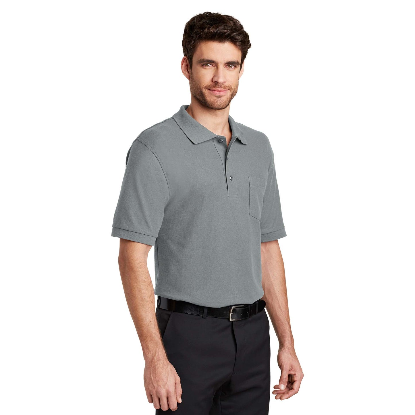Black Polo Shirt - Port Authority - Stylish Blend - Casual Wear