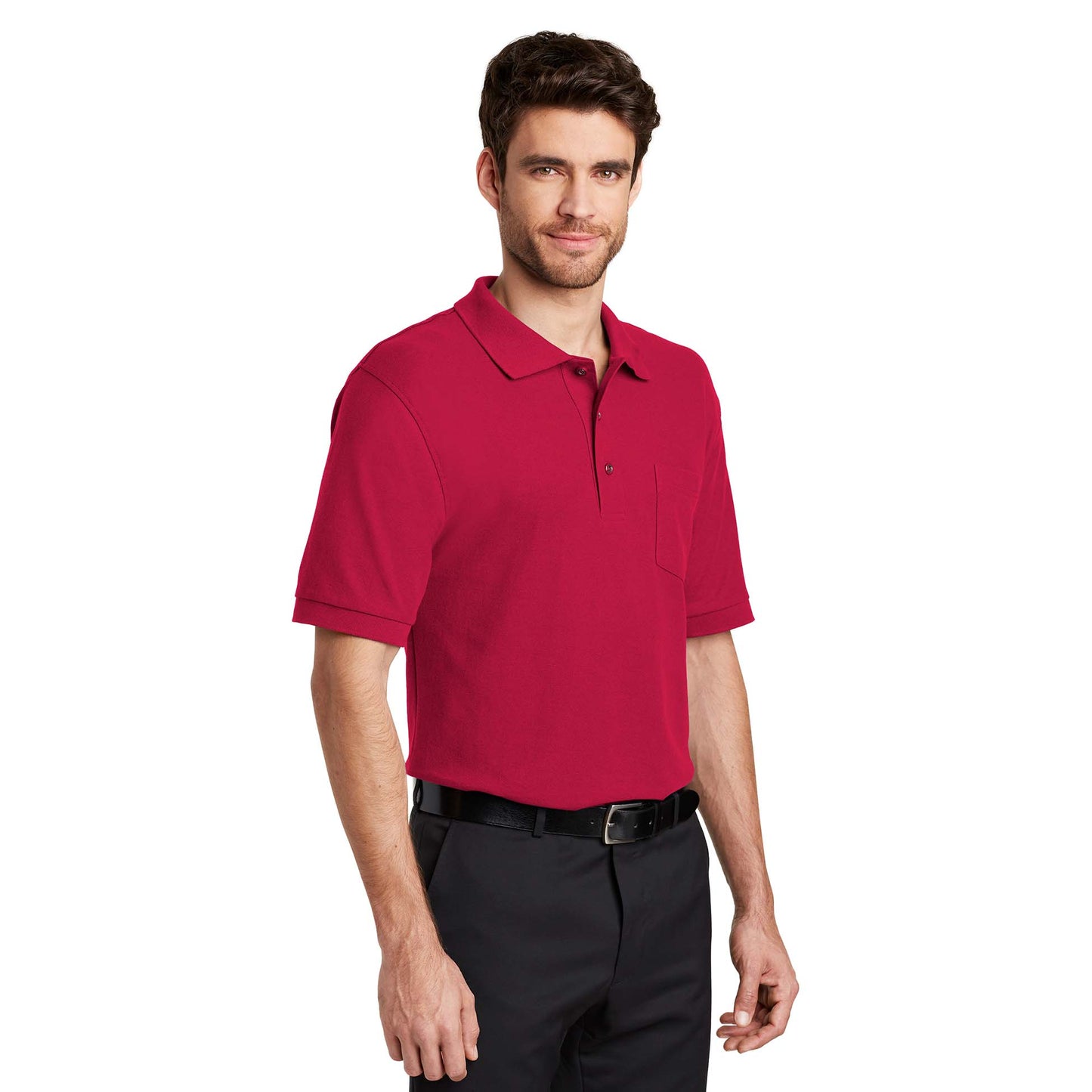 Black Polo Shirt - Port Authority - Stylish Blend - Casual Wear