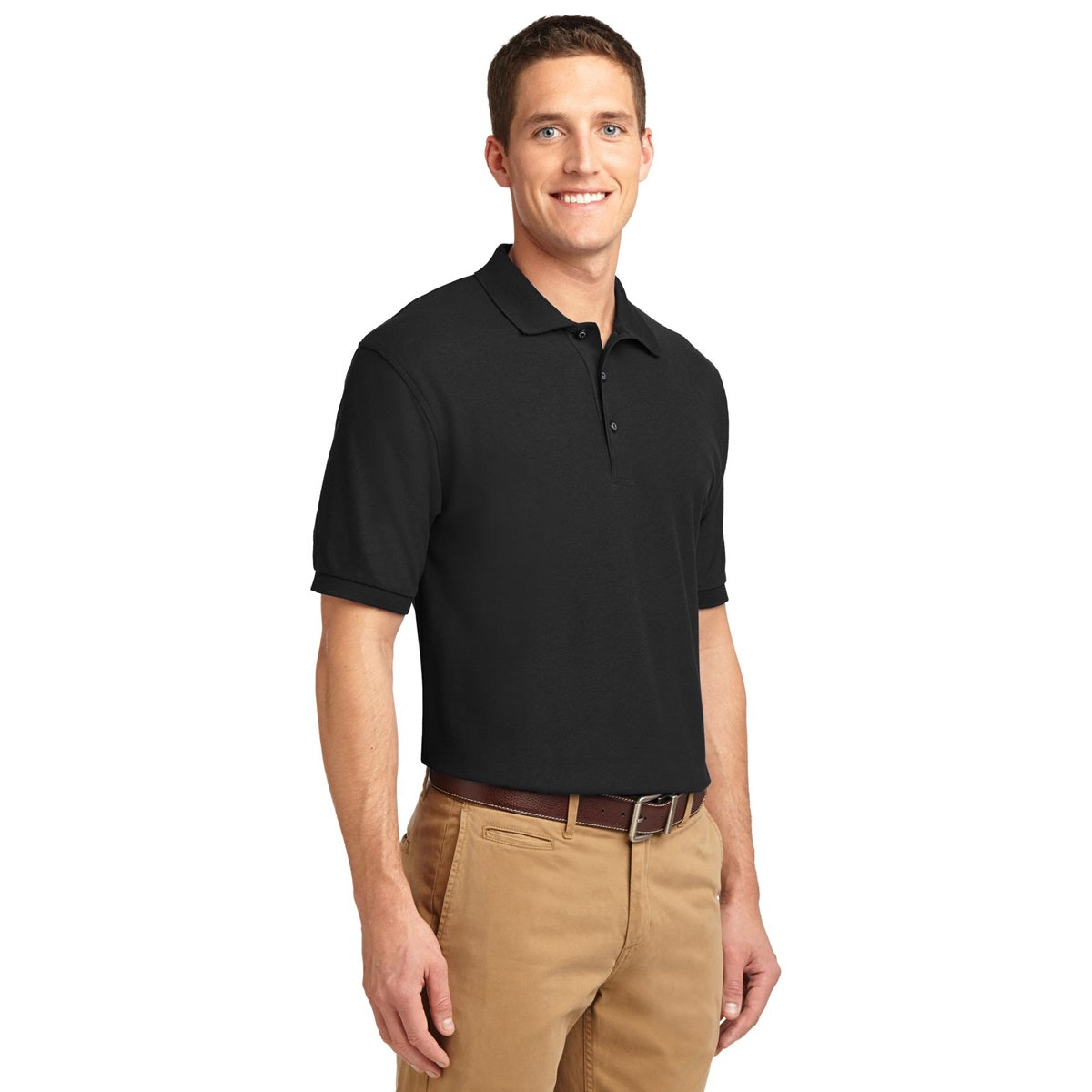 Black Polo Shirt - Port Authority - Smooth Touch