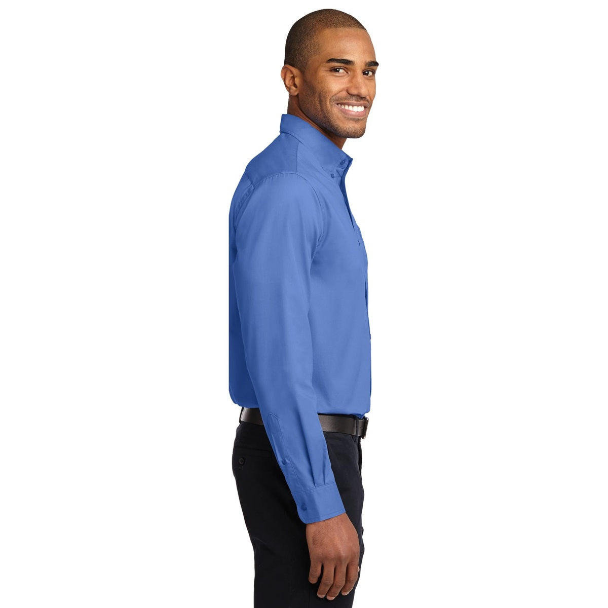 Black/Light Stone Button Up Shirt - Port Authority - Easy Care