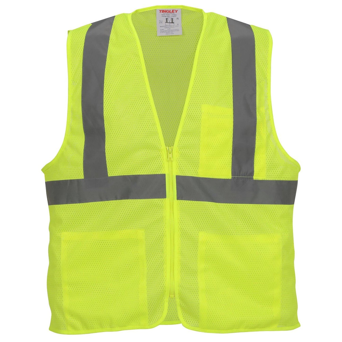 Yellow/Lime Safety Vest - Tingley - Reflective Mesh