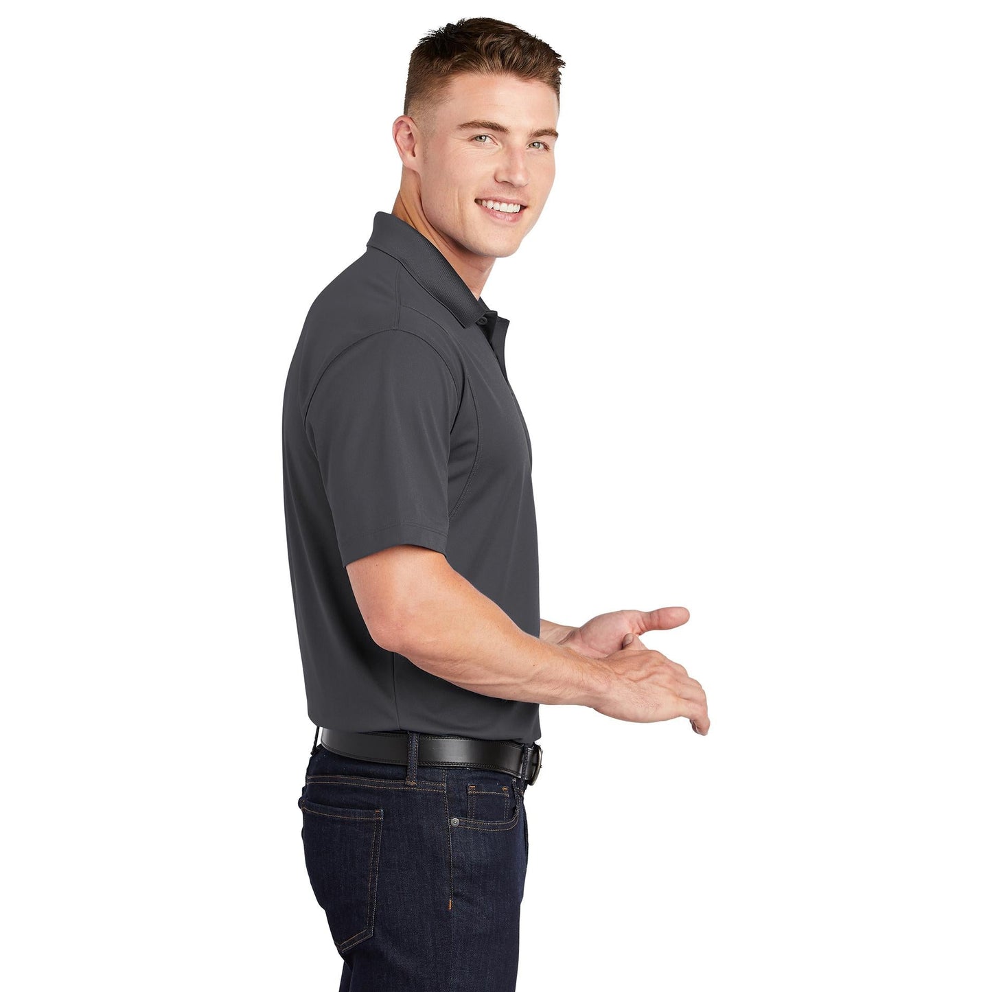 Grey Polo Shirt - Sport-Tek - Moisture-Wicking Fabric